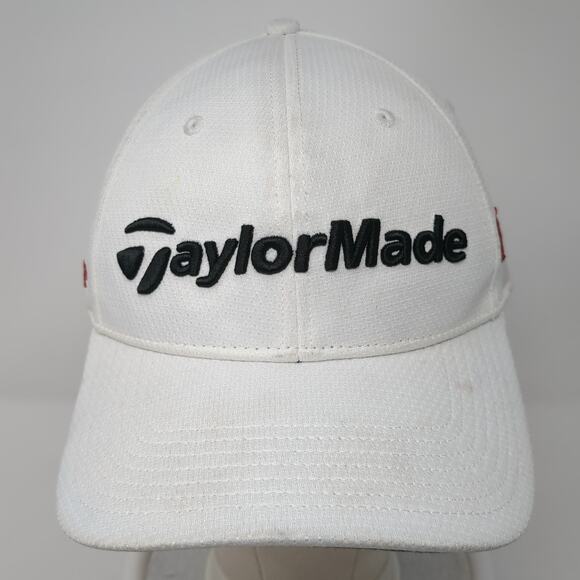 TaylorMade R15 Fitted Hat White Medium Aero Burner Embroidered Outdoor - Picture 2 of 10
